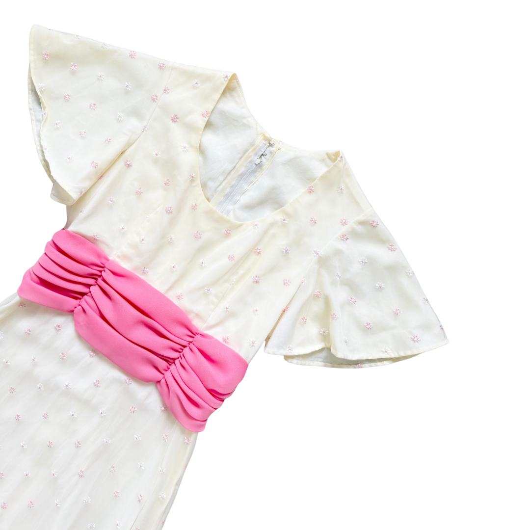 Pink Embroidered Ditzy Floral Fancy Dress | Extra-Small