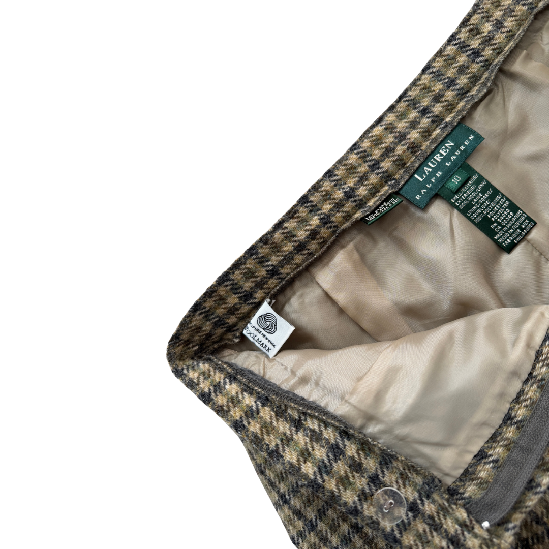 Ralph Lauren Wool Houndstooth Mini Skirt | Medium (10)