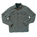 Vintage 90s Y2K Men's Hathaway Casual Green Plaid Fleece Lined Flannel Shirt | Small