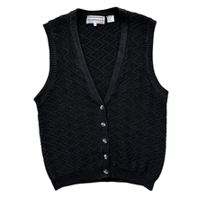 Load image into Gallery viewer, Vintage 1990s Westbound Petites Black Geometric Knit Vest - Medium / Large
