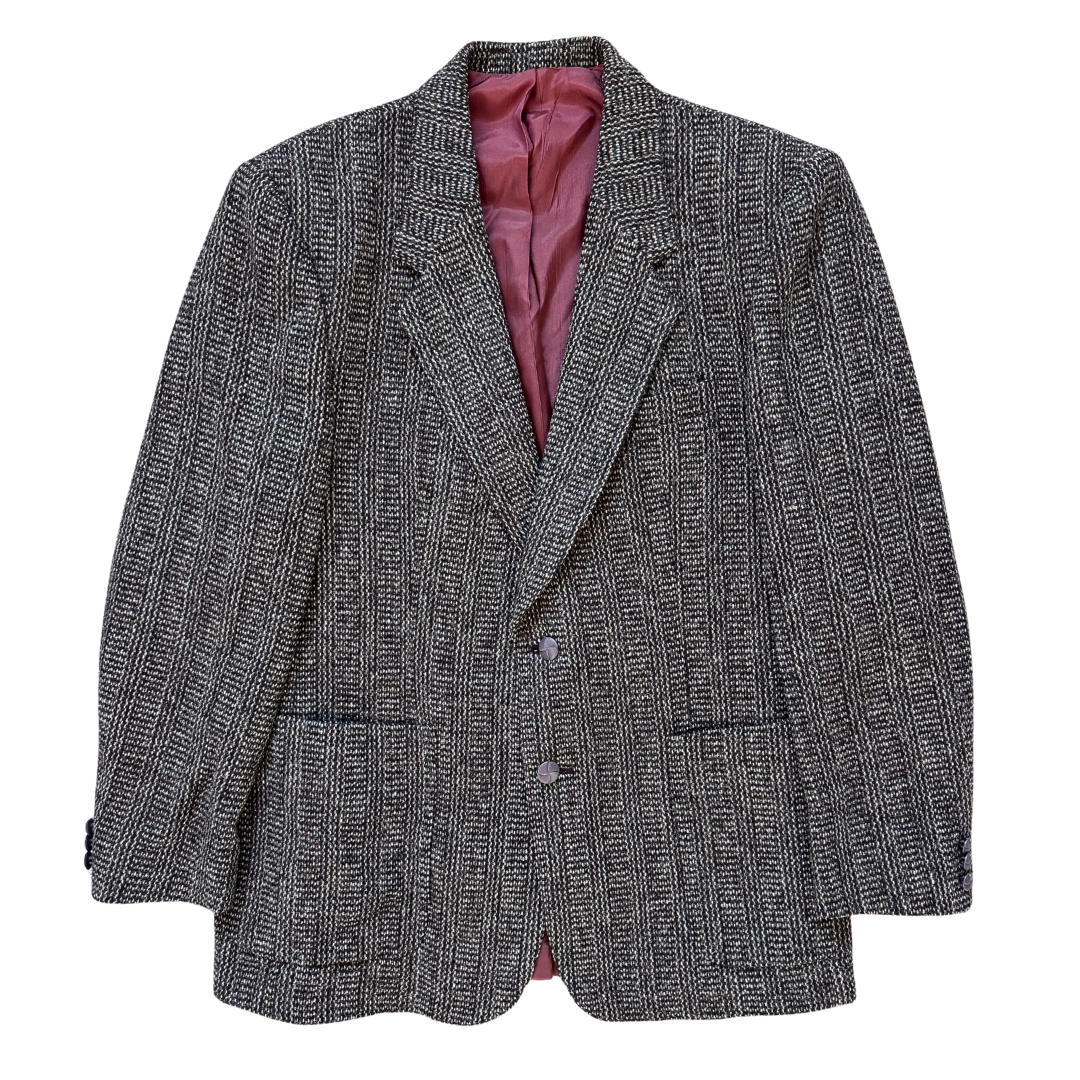Vintage 1980s-1990s Men's Brown Harris Tweed Blazer | Medium-Large