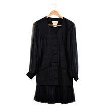 Load image into Gallery viewer, Little Black Ruffle Dress with Sheer Sleeves | S-M
