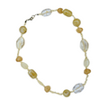 Up-cycled Hand Crafted Resin Bead and Satin Ribbon Necklace
