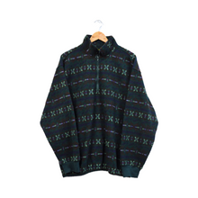 Load image into Gallery viewer, Vintage Men&#39;s Dark Geometric Print Fleece Pullover Sweater

