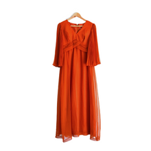 Load image into Gallery viewer, Burnt Orange Flutter Sleeve Gown | M
