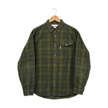 Load image into Gallery viewer, Vintage 1990s Columbia Sportswear Green Plaid Corduroy Button Down Shirt
