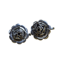 Load image into Gallery viewer, Vintage Silver Rosebud Screw-Back Stud Earrings | 1950s
