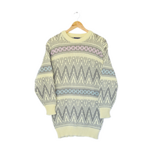 Load image into Gallery viewer, Vintage 1980s Pastel Chevron Print Long Sweater
