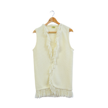 Load image into Gallery viewer, Vintage 1970s Cream Knit Vest with Fringe
