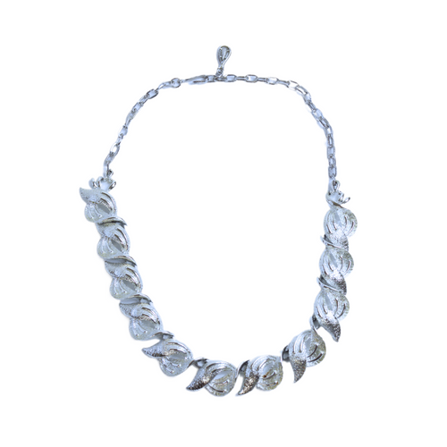 Vintage Coro Chunky Silver Statement Chocker Necklace | 1948