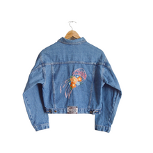 Load image into Gallery viewer, Up-cycled Hand Embroidered Jellyfish Denim Jacket | M
