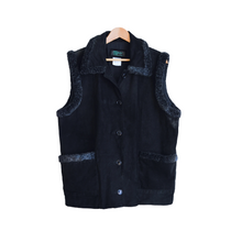 Load image into Gallery viewer, Leather Vest with Faux Fur Trim | XL
