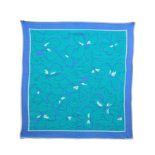 Load image into Gallery viewer, Orton Teal and Blue Floral Silk Scarf
