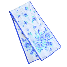 Load image into Gallery viewer, Vintage Blue and White Rose Scarf (Long)
