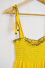 Load image into Gallery viewer, Bright Yellow Ruched Terry Dress | 1970s | Small
