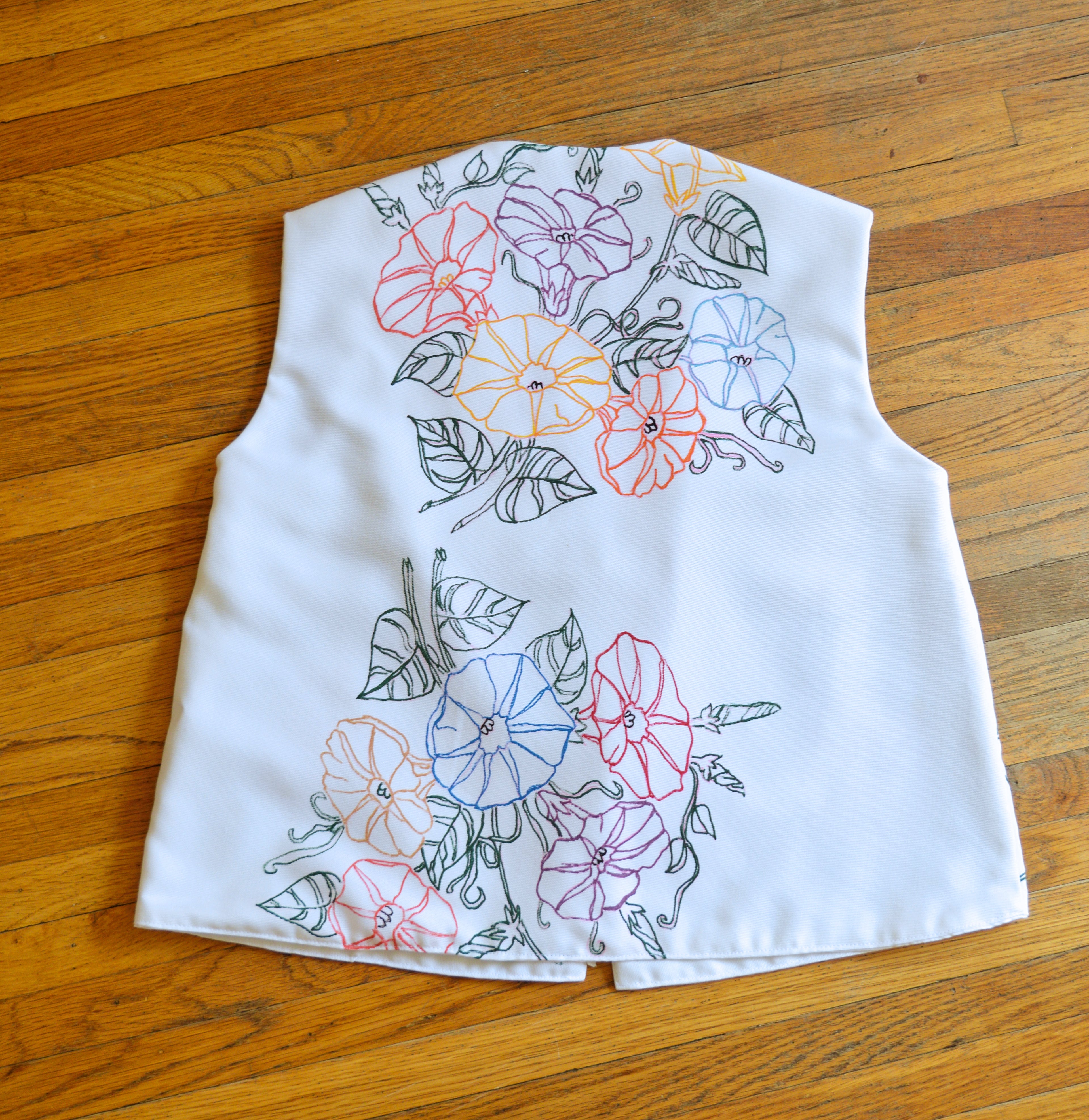 Up-cycled Handcrafted Vintage Tie-Front Floral Vest | Small