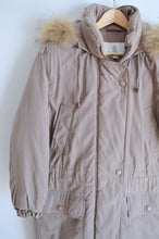 Load image into Gallery viewer, London Fog Beige Parka with Faux Fur Hood | S
