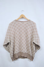 Load image into Gallery viewer, Taupe Sweater with White Geometric Print | L-XL

