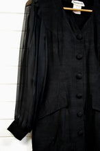 Load image into Gallery viewer, Little Black Ruffle Dress with Sheer Sleeves | S-M
