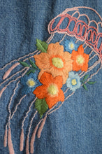 Load image into Gallery viewer, Up-cycled Hand Embroidered Jellyfish Denim Jacket | M
