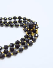 Load image into Gallery viewer, Vintage Marvella Black Glass Beaded Necklace with Matching Clip-on Earrings | 1960s
