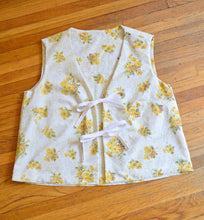 Load image into Gallery viewer, Up-cycled Handcrafted Vintage Floral Tie-Front Vest | Extra-Large
