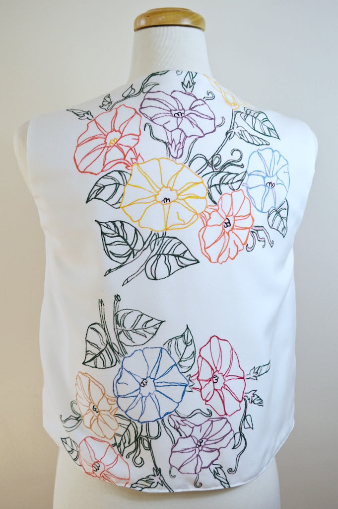 Up-cycled Handcrafted Vintage Tie-Front Floral Vest | Small
