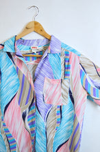 Load image into Gallery viewer, Pink Purple and Blue Pastel Resort Shirt Blouse | 1980s-1990s | Extra-Large
