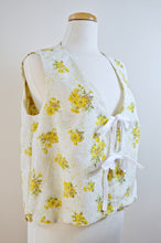 Load image into Gallery viewer, Up-cycled Handcrafted Vintage Floral Tie-Front Vest | Extra-Large
