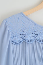 Load image into Gallery viewer, Powder Blue Ruffle Dress with Lace Embroidered Collar | S-M
