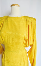 Load image into Gallery viewer, Texture Bright Yellow Pleated Waist Dress | S-M
