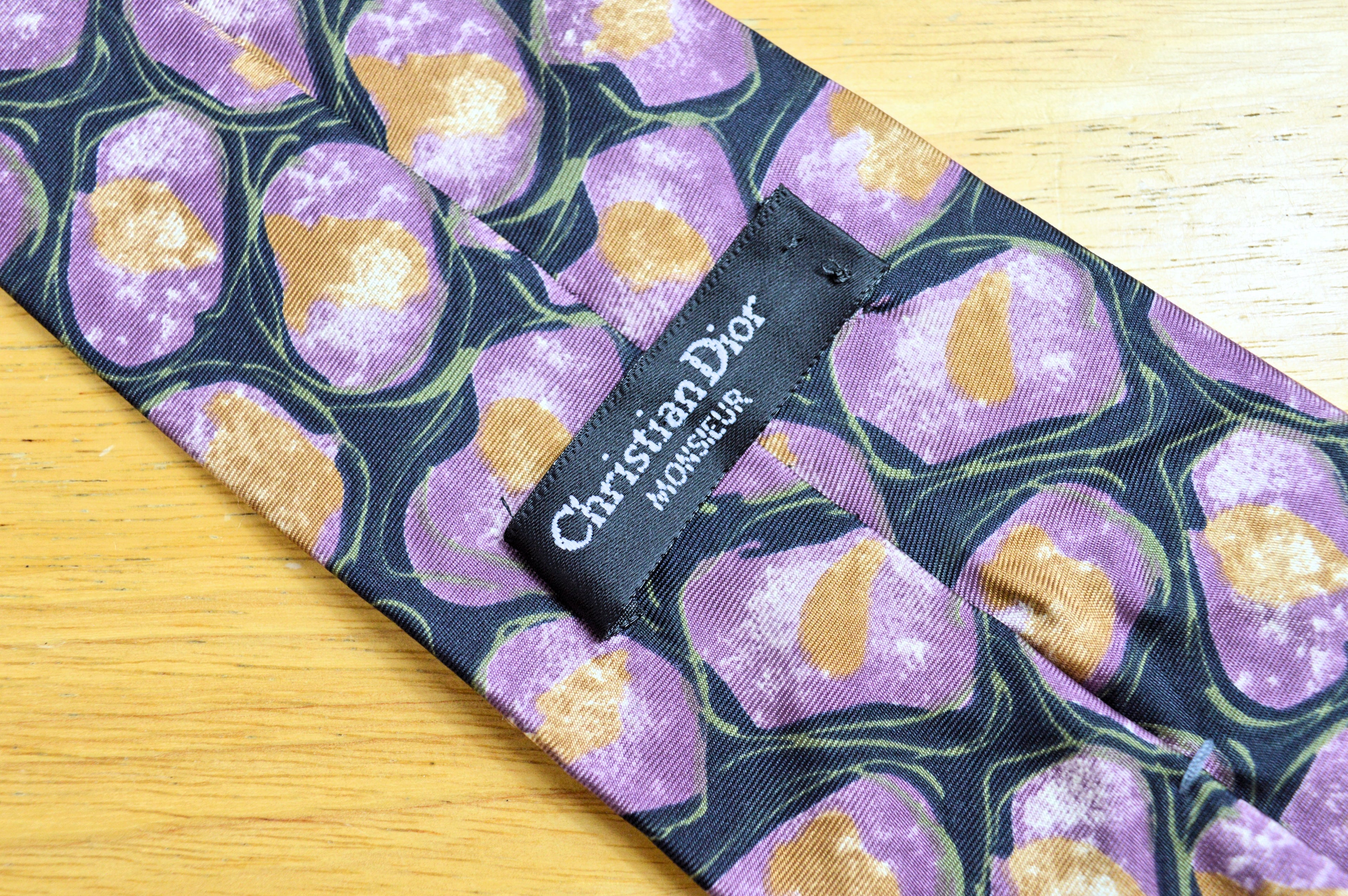 Vintage Christian Dior Silk Tie | 1980s-1990s