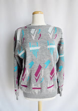 Load image into Gallery viewer, Men&#39;s Gray Abstract Printed Graphic Sweater | Small
