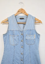 Load image into Gallery viewer, Sleeveless Denim Pinafore Dress | 1990s | Small
