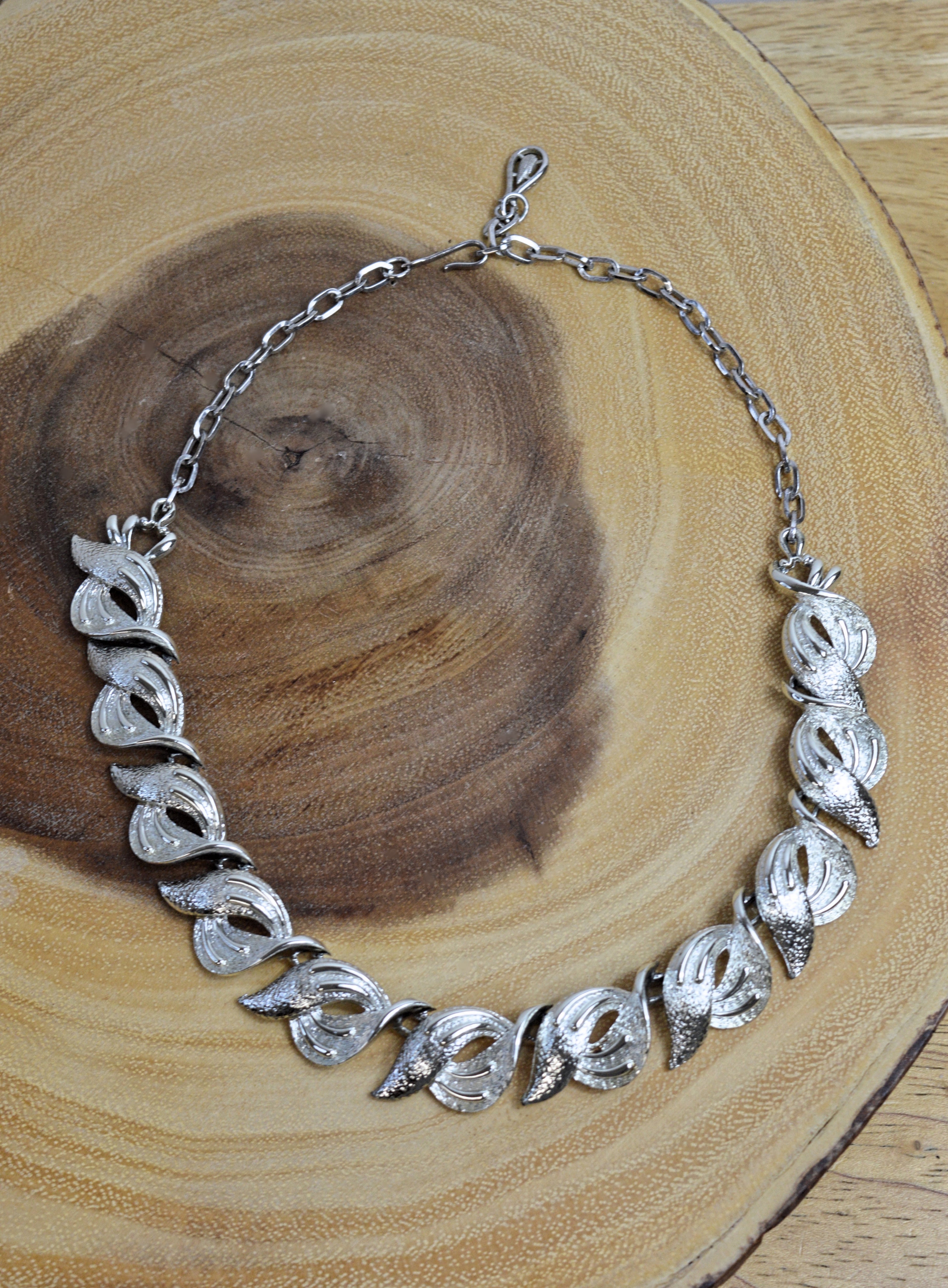Vintage Coro Chunky Silver Statement Chocker Necklace | 1948