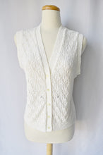 Load image into Gallery viewer, Lace Knit White Sweater Vest | Small-Medium
