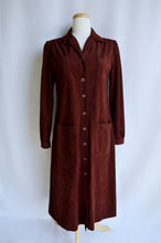 Load image into Gallery viewer, Burgundy Faux Suede Shirtdress | S-M
