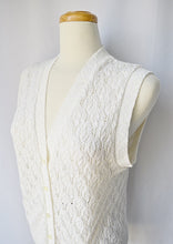 Load image into Gallery viewer, Lace Knit White Sweater Vest | Small-Medium
