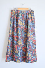 Load image into Gallery viewer, Vintage 1980s Silk Multicoloured Abstract Print Maxi Skirt Small
