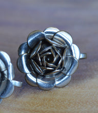 Load image into Gallery viewer, Vintage Silver Rosebud Screw-Back Stud Earrings | 1950s
