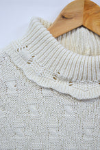 Load image into Gallery viewer, Lace Knit Cotton Turtleneck Sweater | S-M
