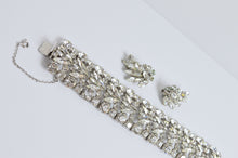 Load image into Gallery viewer, Vintage Sherman Ornate Clear Crystal Bracelet and Earring Set | 1960s
