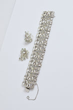 Load image into Gallery viewer, Vintage Sherman Ornate Clear Crystal Bracelet and Earring Set | 1960s
