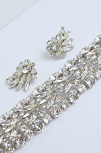 Load image into Gallery viewer, Vintage Sherman Ornate Clear Crystal Bracelet and Earring Set | 1960s
