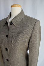 Load image into Gallery viewer, Black and Beige Checkered Wool Cropped Blazer | Small-Medium
