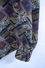 Load image into Gallery viewer, Purple and Blue Paisley Blouse | L
