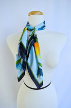 Load image into Gallery viewer, Blue and Yellow Tulip Square Scarf
