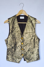 Load image into Gallery viewer, Vintage 1980s Black and Gold Floral Vest
