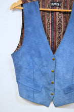Load image into Gallery viewer, Blue Suede and Paisley Vest | M
