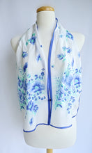 Load image into Gallery viewer, Blue and White Rose Scarf (Long)
